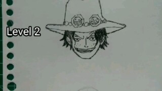 Portgas D. (onat) Ace from one piece, drawing video