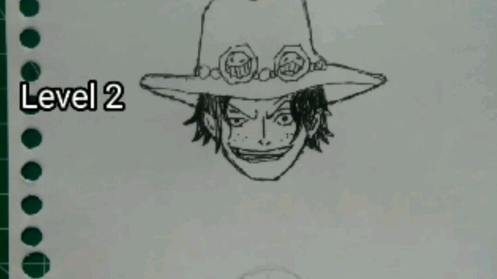 Portgas D. (onat) Ace from one piece, drawing video