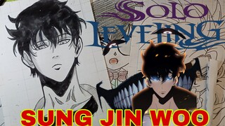 menggambar anime SOLO LAVELING sung jinwoo