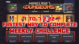 Fastest Way to Complete Weekly Challenge (1 to 7/2/22) Minecraft Dungeons