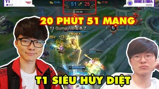 TRẬN ĐẤU SIÊU HỦY DIỆT CỦA FAKER VÀ T1 - 20 PHÚT 51 MẠNG GAME LÀ DỄ