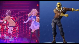 Aki & Korone Doing the Fortnite Floss Dance