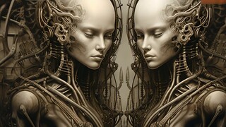 [Khorne Art] Daging dan darah lemah, dan mesin bangkit - penghormatan kepada Giger, bapak alien