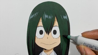 วิธีการวาด Tsuyu Asui ง่าย - ฮีโร่ของฉัน Academia