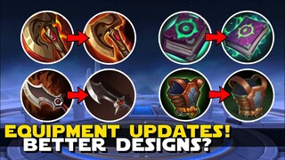 NEW UPCOMING EQUIPMENT DESIGNS!! BETTER? MOBILE LEGENDS EQUIPMENT OPTIMIZATION DESIGNS! | MLBB