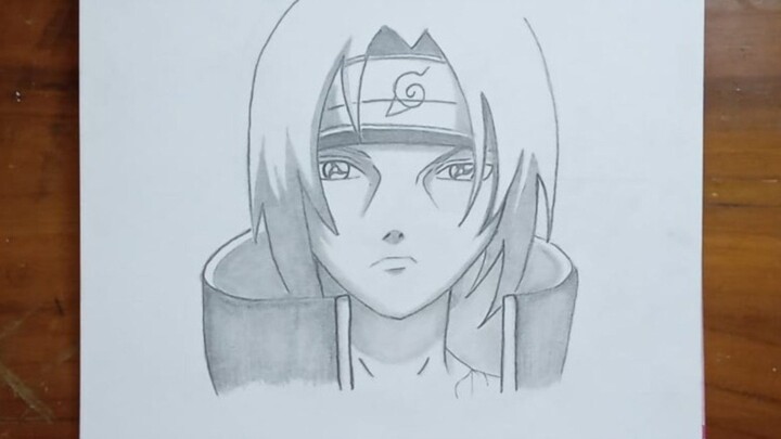 CARA MENGGAMBAR ANIME UCHIHA ITACHI