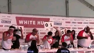 Cheeseburger eating contest epic comeback.