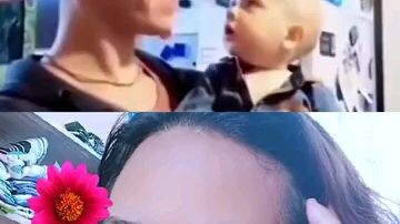 Funny baby rection on twin dad
