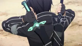 When the two knives are opened, they are all ups and downs! All stand up to salute kirito, the sword