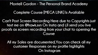 Montell Gordon Course The Personal Brand Academy download
