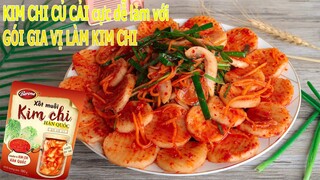 HANGCANCOOK || Cách làm KIM CHI CỦ CẢI TRẮNG với gói gia vị làm kim chi đơn giản, siêu ngon