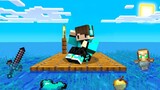 MINECRAFT TAPI SEMUA ITEM MENGAPUNG TERBAWA OLEH OMBAK ! Minecraft Drifitng Raft