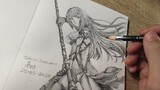 Drawing Scathach Lancer From Fate Grand Order 【FGO】