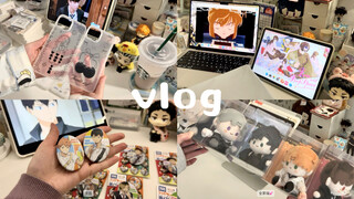 vlog#.宅女独居日常/离职在家/冬季吃喝/线下吃谷/定制iPad壳/沉浸式拆盲袋/光夜音乐会二期/陆续走向春天