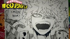 menggambar bakugo katsuki dari anime my Hero academia