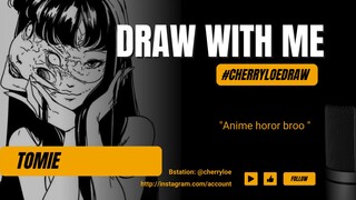 (SPEED DRAWING) DRAW TOMIE ANIME HOROR #CHERRYLOEDRAW