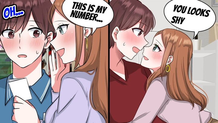【Manga Dub】Hot girl gave me her phone number at my workplace. I thought real but... 【RomCom】