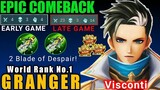 World Rank No.1 Granger Full Gameplay | Mobile legends Bang Bang