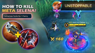 HOW TO DEAL WITH ANNOYING META SELENA IN RANK GAME? KILL HER SMOOTHLY | TOP GLOBAL FANNY MLBB