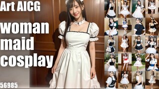 [AICG 视频] woman maid cosplay 56985 人工智能之美与人工智能艺术灵感