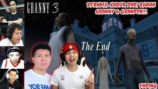 Reaksi Gamer Berhasil Kabur Dari Rumah Granny & Grandpa, GAME OVER!!! | Granny 3 Indonesia