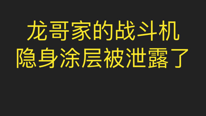 龙哥家的战斗机隐身涂层被泄露了