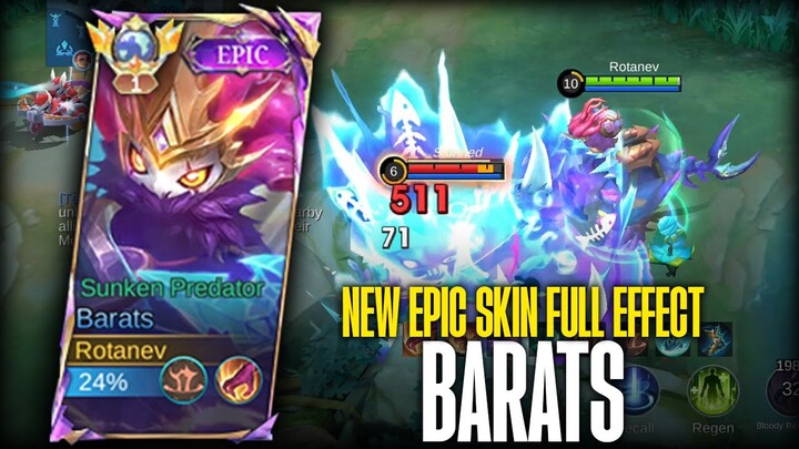 NEW EPIC Skin: BARATS "Sunken Predator" Full Effect | Mobile Legends: Bang Bang