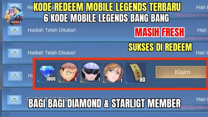 NO LIMITE! 6 KODE REDEEM ML TERBARU KODE REDEEM MOBILE LEGENDS HARI INI UPDATE JUNI 2024