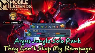 Mobile Legends: Bang Bang | Argus Jungle Solo Rank Gameplay - Only Guku Can Play This Way