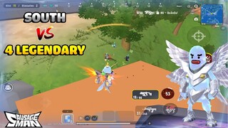 Play with NEW Pegasurian SET - SOUTH 1v4 Legendarys | SOLO VS SQUAD | SOUTH SAUSAGE MAN