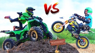 ทิกเกอร์โชว์ l แข่งรถวิบาก VS รถATV  ดันเนินไหมล่ะน้อง!!! Kids Racing Pocket bike Mini Motocross