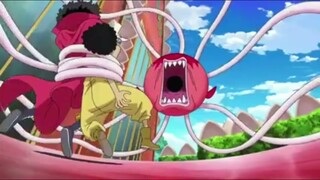 Dragón ball dxd x Onepiece x Toriko  Akami absorbe energía y Goku,Luffy,Toriko,Vali y Rias lo atacan