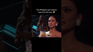 The Philippine girl noticed how hurt she was... #MissUniverse tiktok edits_leyends