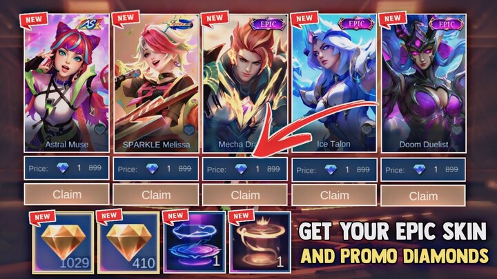 NEW BIG EVENT 2024! GET YOUR EPIC SKIN AND EPIC RECALLS FOR ONLY 1 DIAMONDS + PROMO DIAMONDS! | MLBB