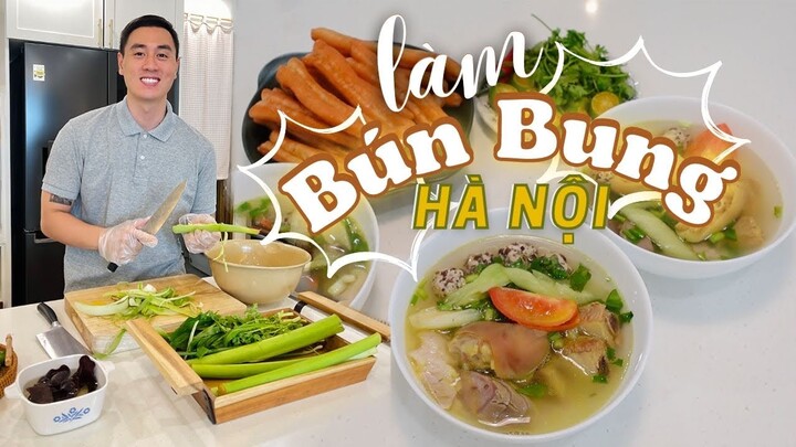 VÀO BẾP LÀM BÚN BUNG HÀ NỘI NƯỚC TRONG VEO NGỌT THANH