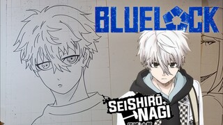 menggambar anime bluelock, nagi