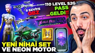 OYUNDA İLK! 😱 110 LEVEL BONUS PASS GELDİ! 8 LEVEL QBZ, YENİ NİHAİ SET VE NEON MOTOR!! | PUBG MOBILE