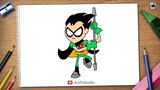 How to draw Robin of Teen Titans Go! #teentitansgo #robin #teentitans