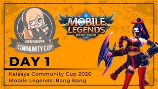 Day 1 of the Kaisaya Community Cup 2020 Mobile Legends