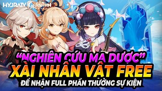 Chỉ Sử Dụng Nhân Vật Free Để Nhận Full Quà! Chế Độ Khó Sự Kiện Nghiên Cứu Ma Dược Genshin Impact