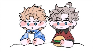 【Manny's Burger Shop/LeLei Short Animation】Eating burgers