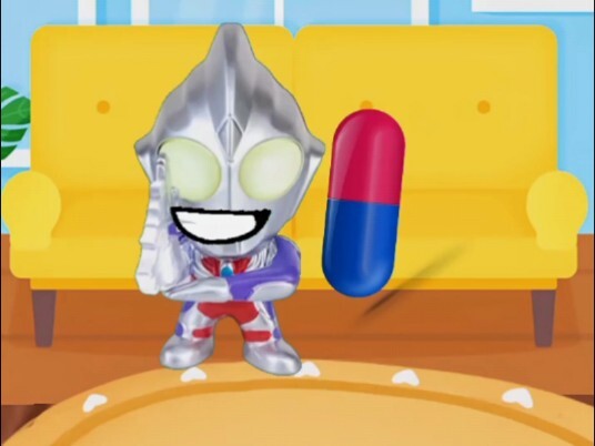 Little Ultraman’s shrinking potion is really powerful.