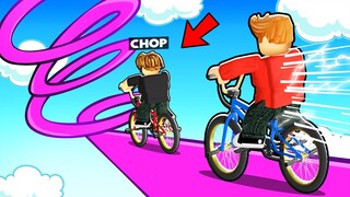 ROBLOX CHOP AND FROSTY SPEED RUN THE BIKE PARKOUR OBBY