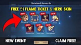 FREE 51X TICKET AND HERO SWORDMASTER! FREE SKIN AND TICKET! (CLAIM FREE!) | MOBILE LEGENDS 2022