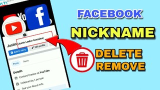PAANO E- DELETE ANG NICKNAME SA FACEBOOK PROFILE | REMOVE FACEBOOK NICKNAME | JOVTV