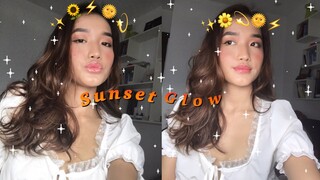 ✨SUNSET GLOW GLOSS LIPS MAKEUP LOOK✨| NATURAL DEWY LOOK