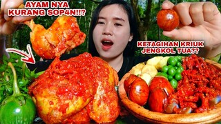 MUKBANG AYAM UTUH LALAPAN JENGKOL MENTAH LEUNCA TERONG MENTAH#mukbanglalapanmentah