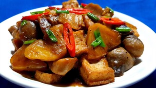 NẤM RƠM KHO ĐẬU HŨ THƠM món chay đơn giản ngon dễ làm - Thanh cooking