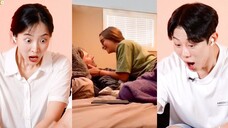 Reactions of men and women watching a video of deep kissing in bed