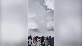 'Snownado' vortex swirls in front of awestruck skiers